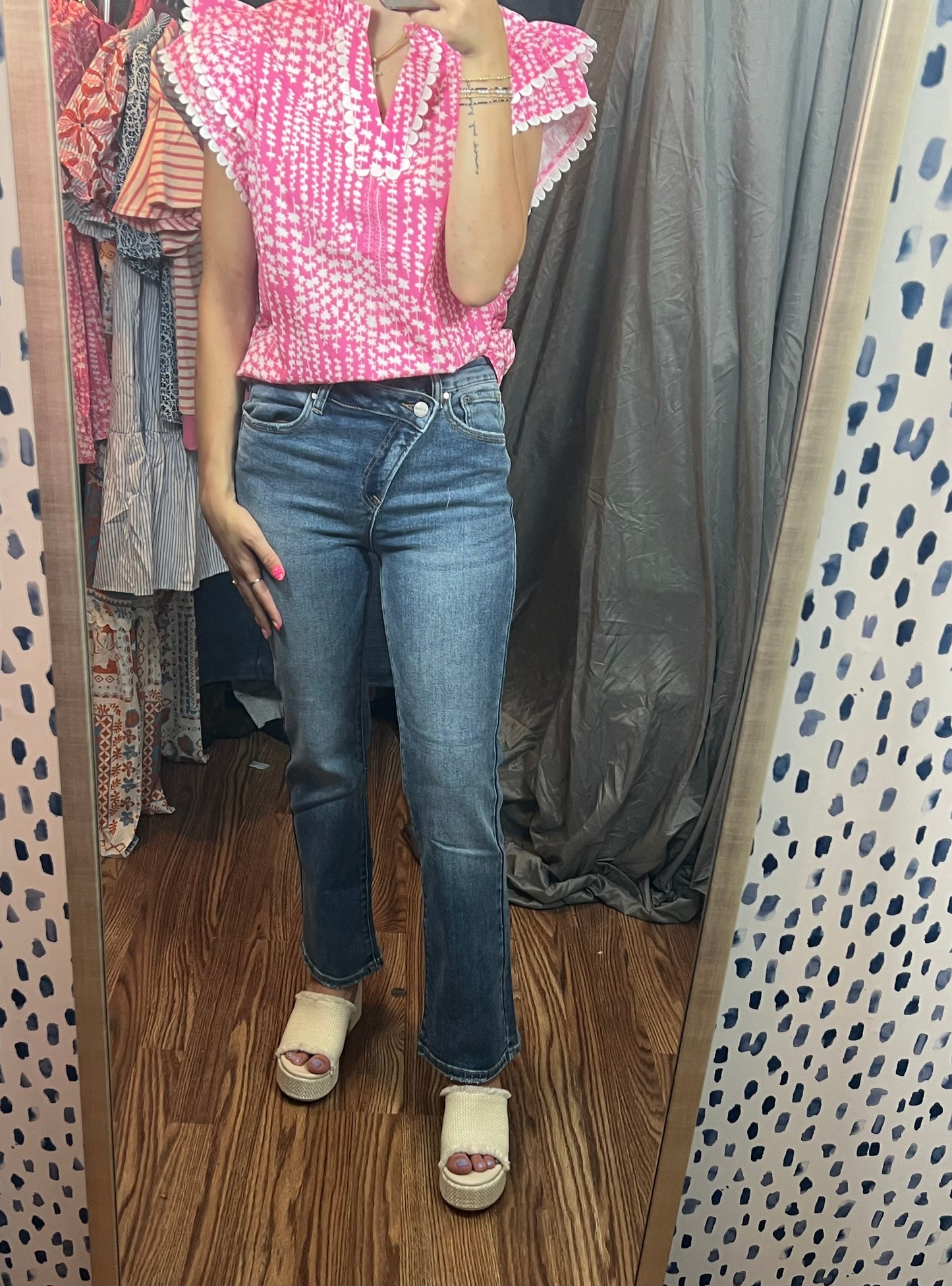 Asymmetrical mom jeans